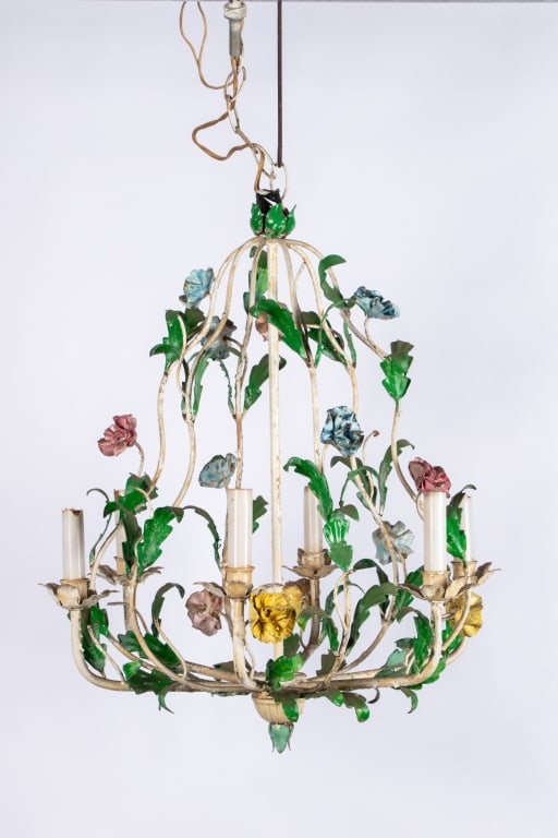 VINTAGE ITALIAN TOLEWARE CHANDELIER - 6