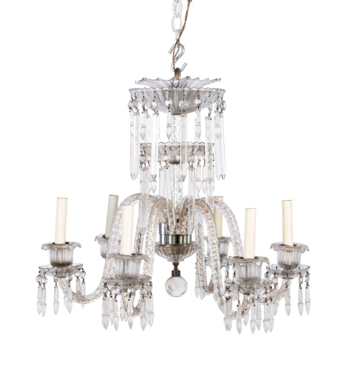20TH CENTURY GEORGE III STYLE CUT GLASS CHANDELIER (1 of 7)