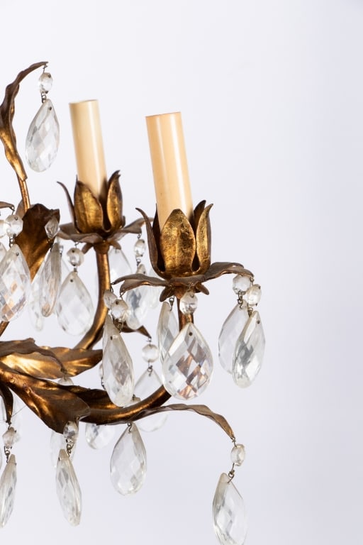 VINTAGE ITALIAN GILT TOLE CHANDELIER - 3
