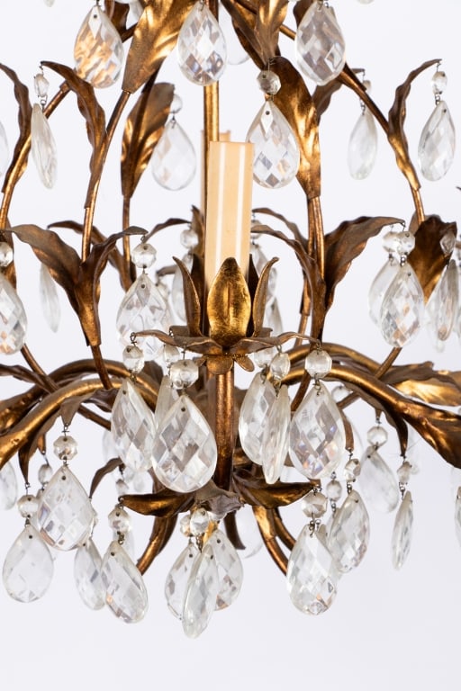 VINTAGE ITALIAN GILT TOLE CHANDELIER - 4