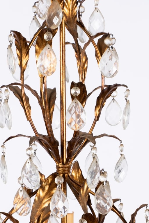 VINTAGE ITALIAN GILT TOLE CHANDELIER - 5