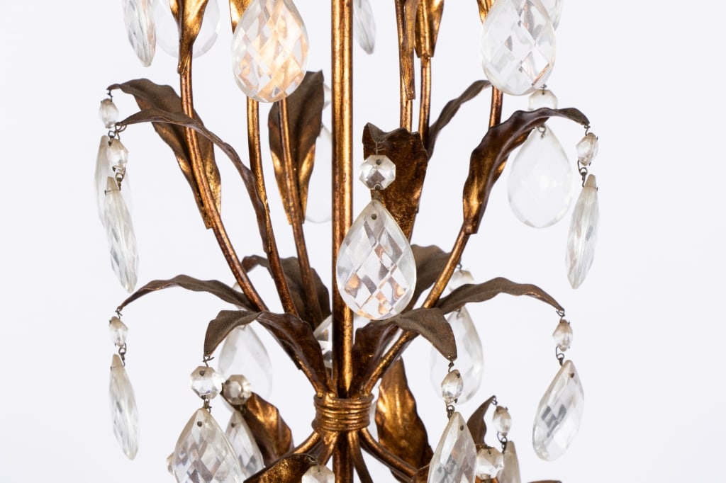 VINTAGE ITALIAN GILT TOLE CHANDELIER - 7