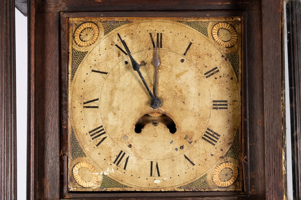 ANTIQUE OAK LONGCASE CLOCK - 5