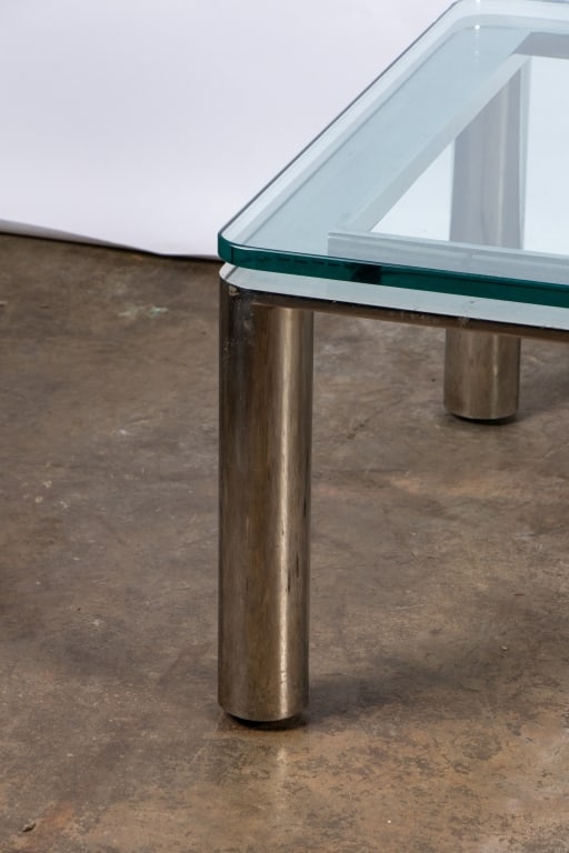 LARGE MODERN CHROME & GLASS COFFEE TABLE - 2