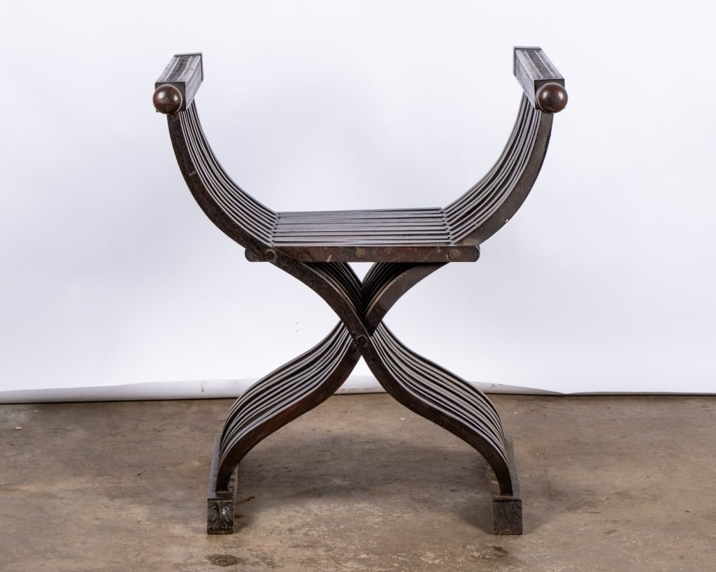 ITALIAN RENAISSANCE REVIVAL SAVONAROLA CHAIR - 2