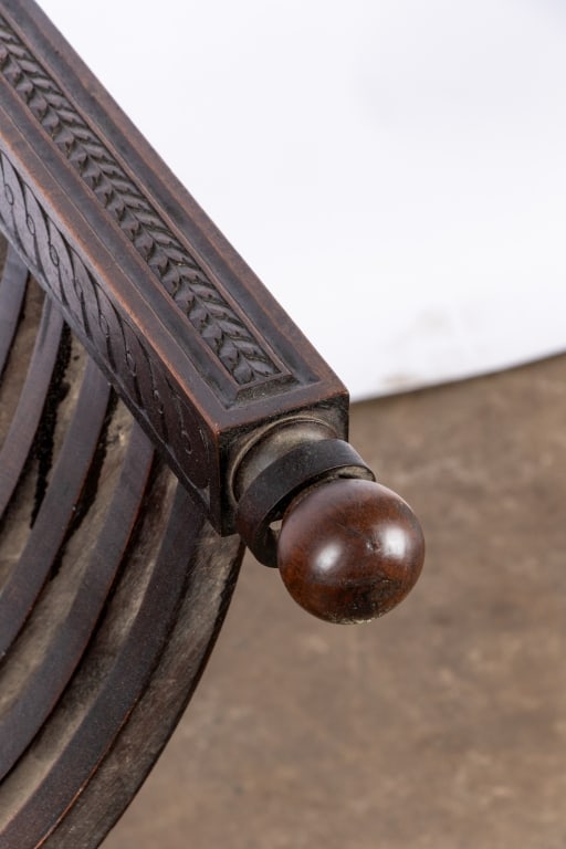 ITALIAN RENAISSANCE REVIVAL SAVONAROLA CHAIR - 5