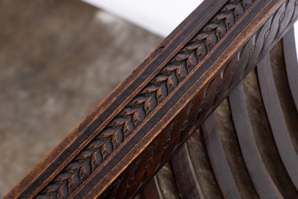 ITALIAN RENAISSANCE REVIVAL SAVONAROLA CHAIR - 6
