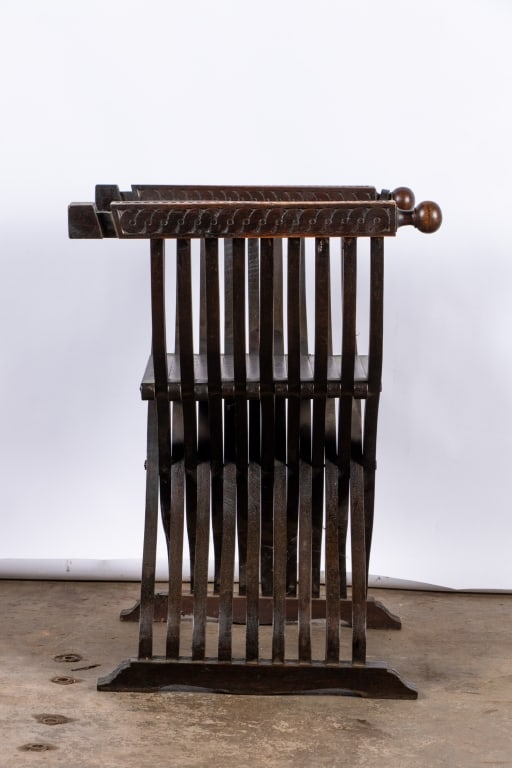 ITALIAN RENAISSANCE REVIVAL SAVONAROLA CHAIR - 7