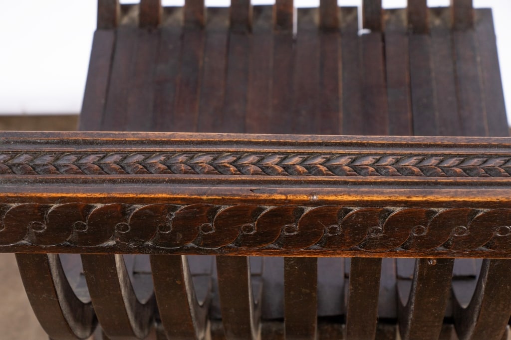 ITALIAN RENAISSANCE REVIVAL SAVONAROLA CHAIR - 8