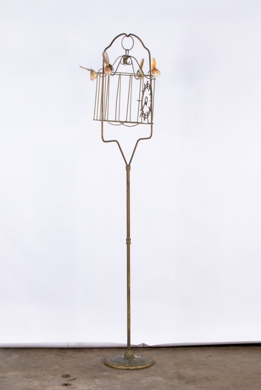 VINTAGE DECORATIVE BRASS BIRD CAGE - 6