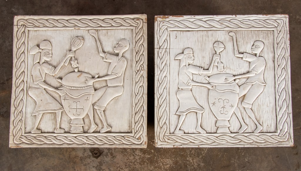 PAIR OF MODERN FIGURAL END TABLES - 2
