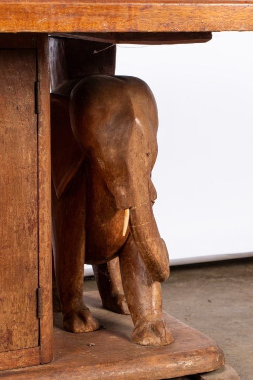 MID-CENTURY TEAK ELEPHANT COFFEE TABLE - 2