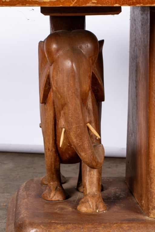 MID-CENTURY TEAK ELEPHANT COFFEE TABLE - 6