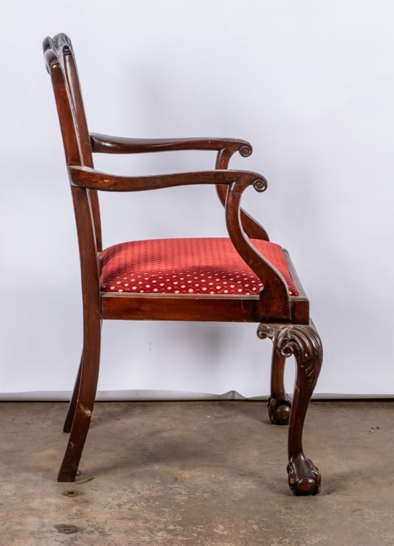 PAIR OF CHIPPENDALE STYLE ARMCHAIRS - 3