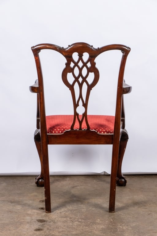 PAIR OF CHIPPENDALE STYLE ARMCHAIRS - 4