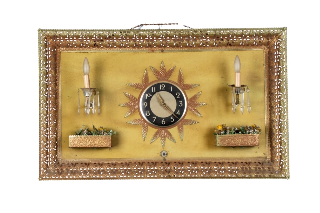 MID-CENTURY FRAMED WALL CLOCK (1 of 5)