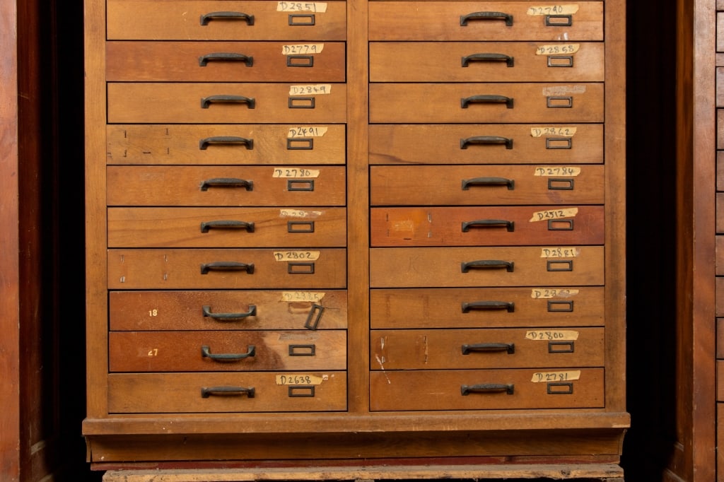HAMILTON 40-DRAWER OAK FLAT FILE CABINET - 4