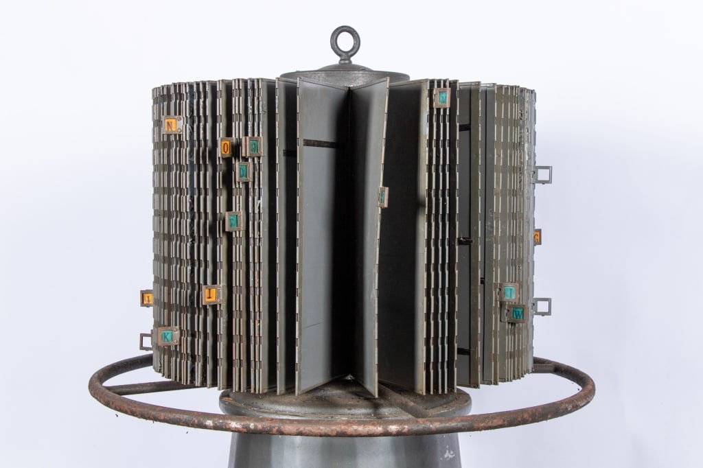 VINTAGE STANDING METAL FILING CAROUSEL - 5