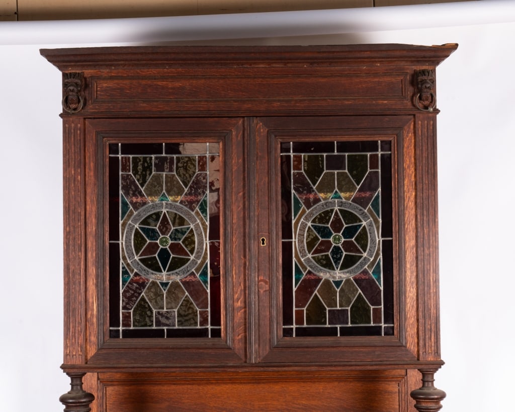 FRENCH RENAISSANCE REVIVAL STAINED GLASS BUFFET - 3