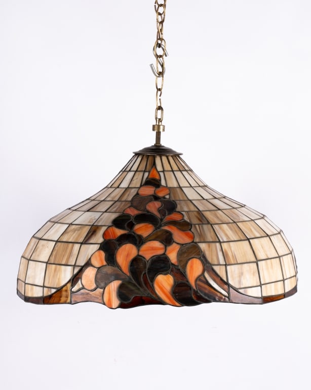 TIFFANY STYLE STAINED GLASS PENDANT LIGHT - 2