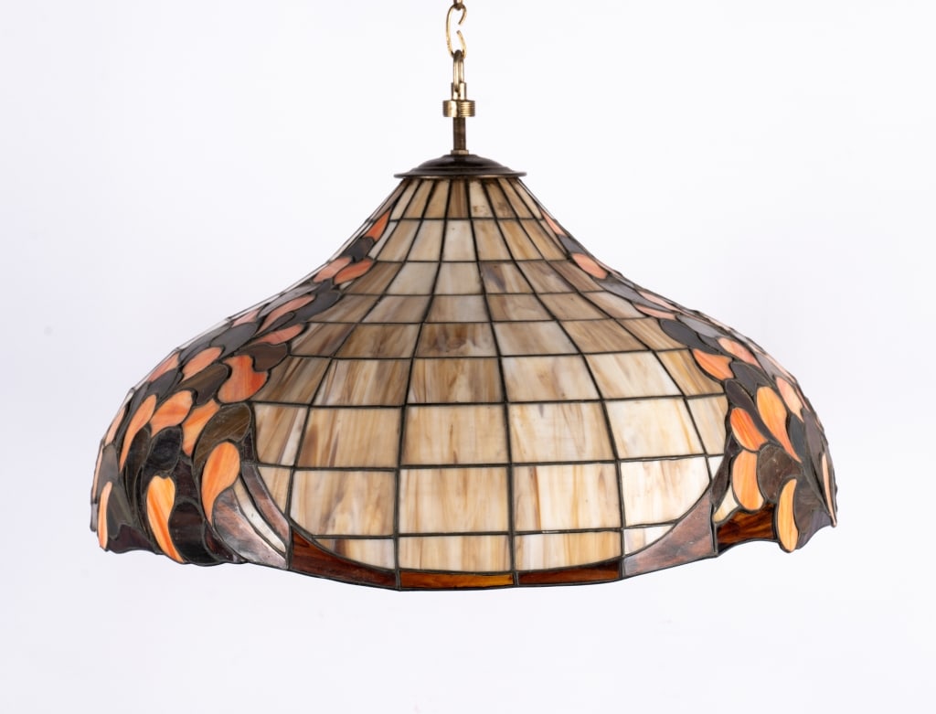 TIFFANY STYLE STAINED GLASS PENDANT LIGHT - 6