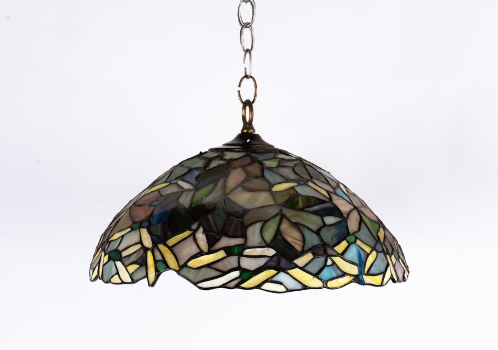 TIFFANY STYLE FLORAL PENDANT LIGHT - 2