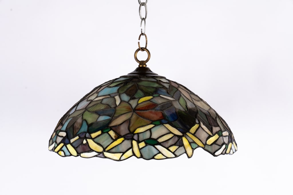 TIFFANY STYLE FLORAL PENDANT LIGHT - 3