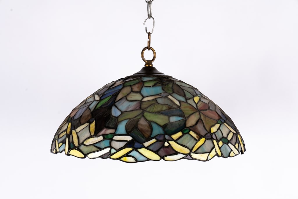 TIFFANY STYLE FLORAL PENDANT LIGHT - 4
