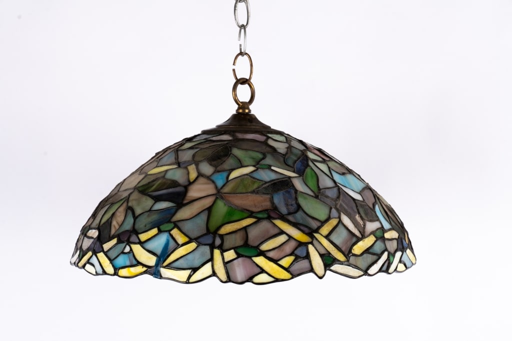 TIFFANY STYLE FLORAL PENDANT LIGHT - 5