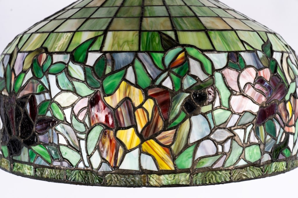 LARGE TIFFANY STYLE FLORAL PENDANT LIGHT - 3
