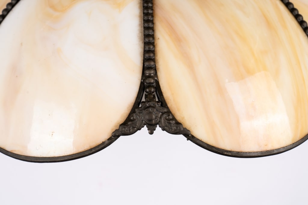 VINTAGE TULIP SLAG GLASS LIGHT FIXTURE - 7