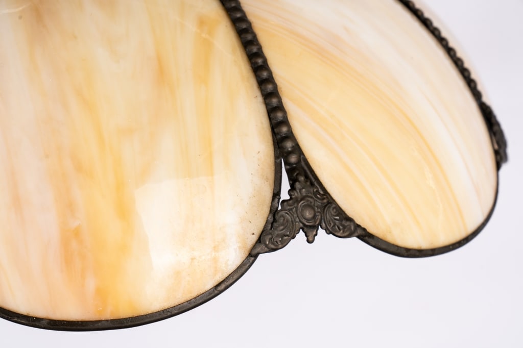 VINTAGE TULIP SLAG GLASS LIGHT FIXTURE - 8