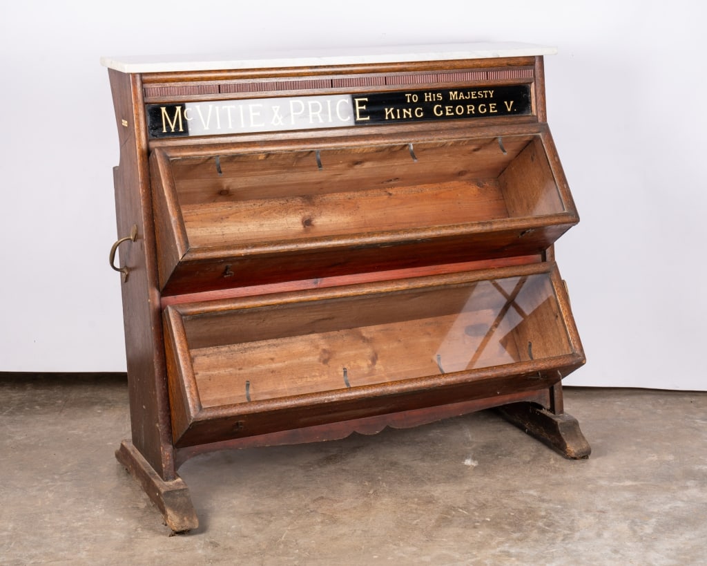 EARLY 20TH C. ENGLISH MCVITIE & PRICE BAKERY BISCUIT DISPLAY SHOWCASE - 5