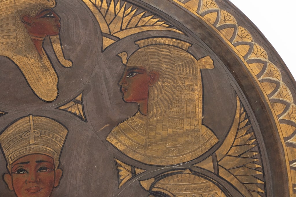 VINTAGE EGYPTIAN STYLE BRASS PLATTER - 3