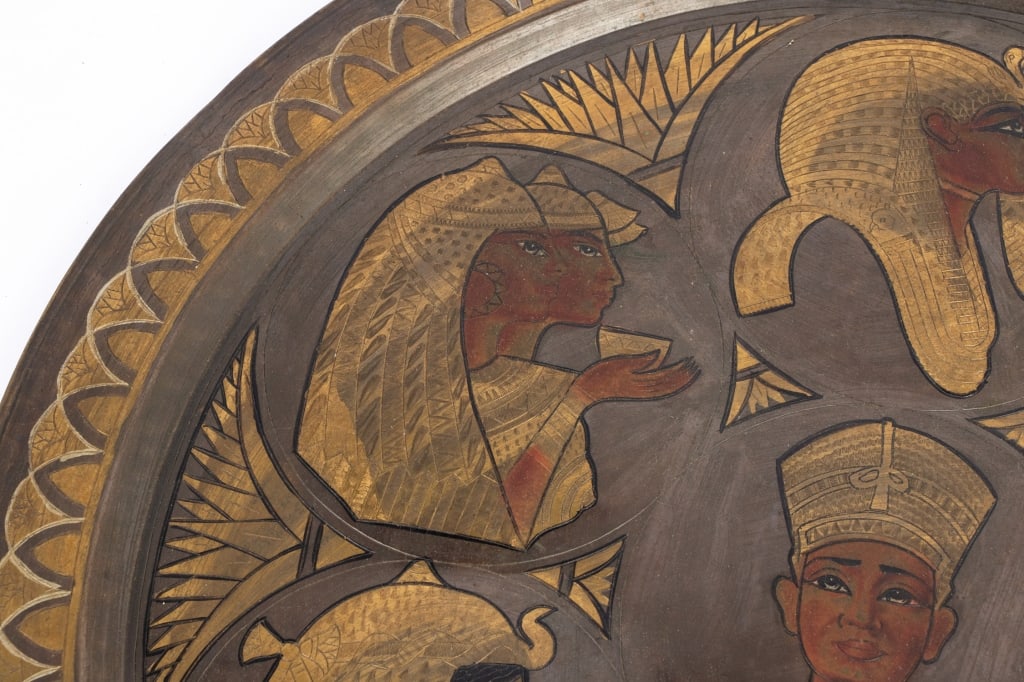 VINTAGE EGYPTIAN STYLE BRASS PLATTER - 4