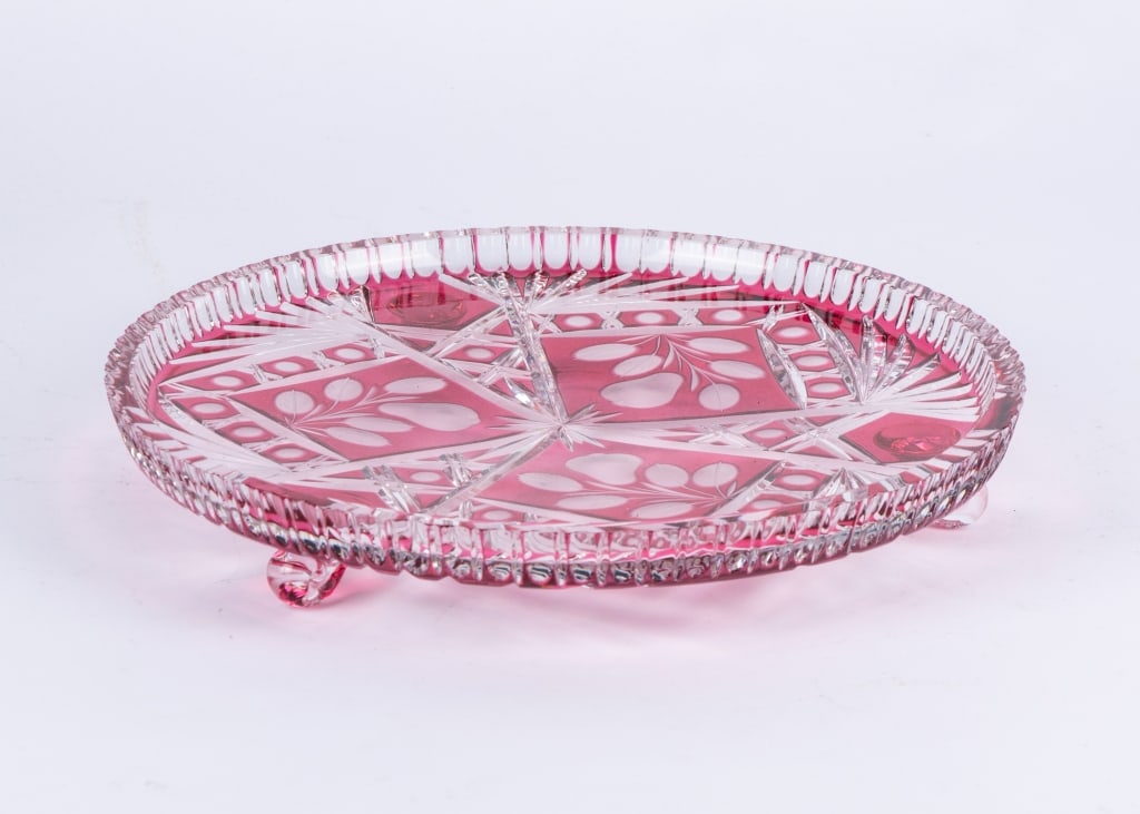 THREE 20TH CENTURY CRANBERRY GLASS ITEMS - 2