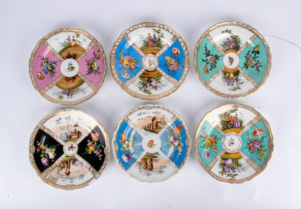 SET OF 10 MEISSEN STYLE PORCELAIN PLATES - 5