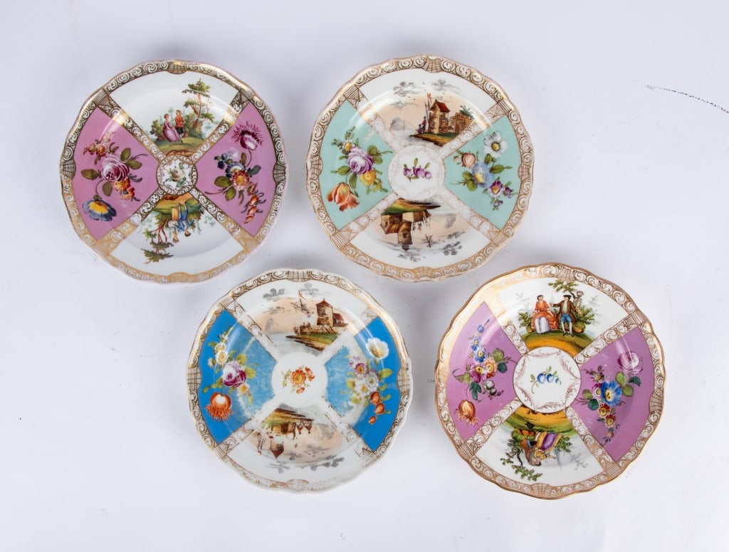 SET OF 10 MEISSEN STYLE PORCELAIN PLATES - 6