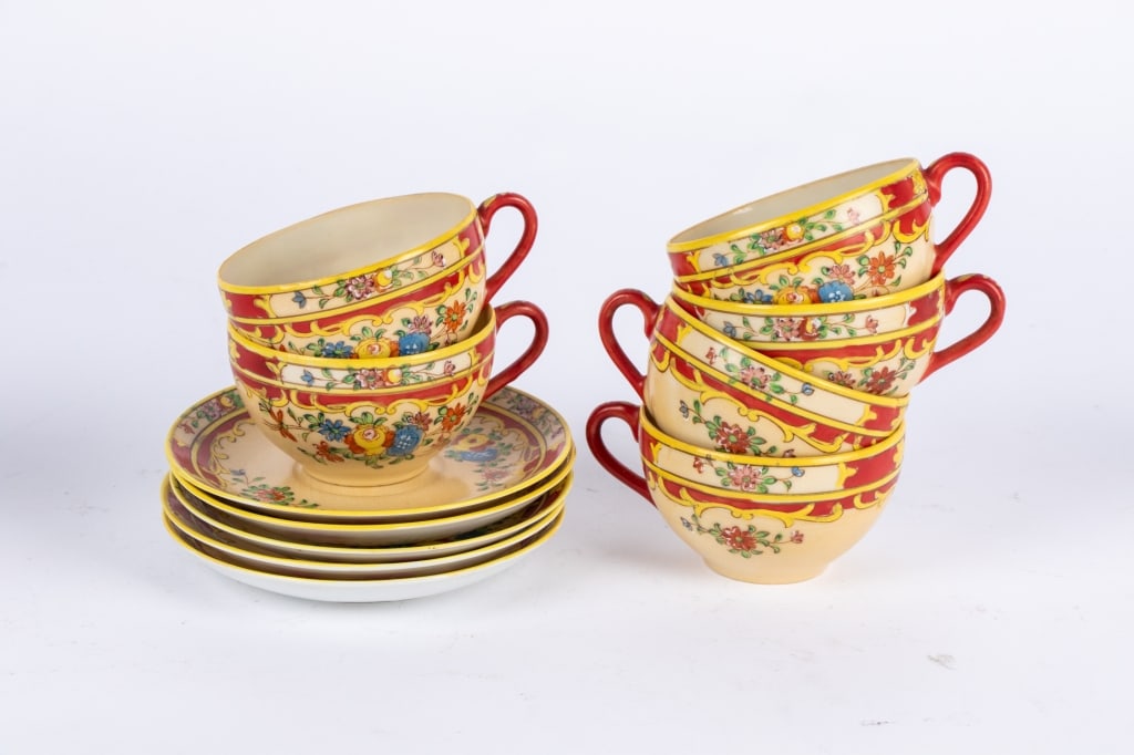 18-PIECE JAPANESE MID-CENTURY HAND-PAINTED TEA SE - 3