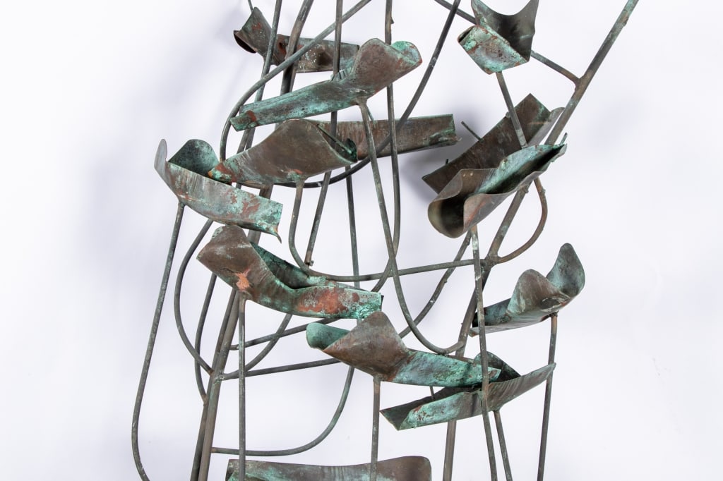 BRUTALIST STYLE ABSTRACT COPPER FOUNTAIN - 6