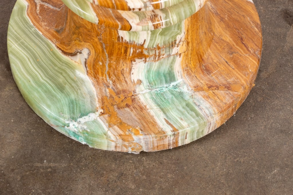 PAIR OF POLISHED ONYX FLOOR VASES - 11