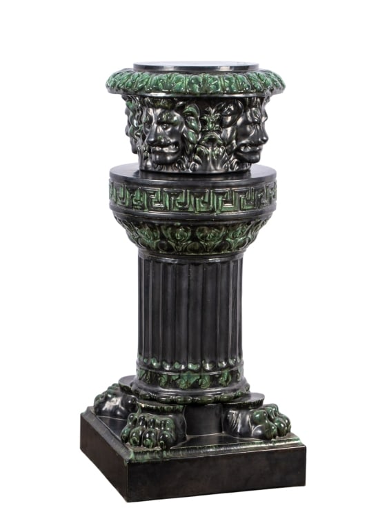 CONTEMPORARY NEOCLASSICAL STYLE PEDESTAL: Contemporary Neoclassical style pedestal. Approximate dimensions: h. 33", w. 15", d. 15" Disclaimer: Participating bidders must have a credit card on file with LiveAuctioneers in order for their