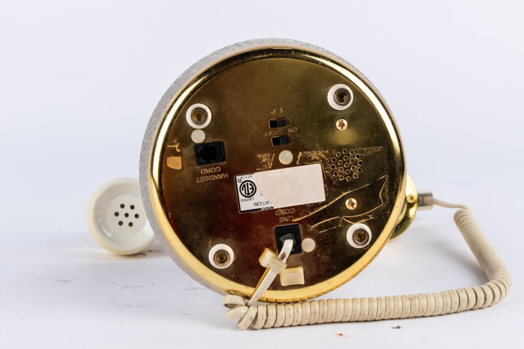 HOLLYWOOD REGENCY GLASS ROTARY TELEPHONE - 6