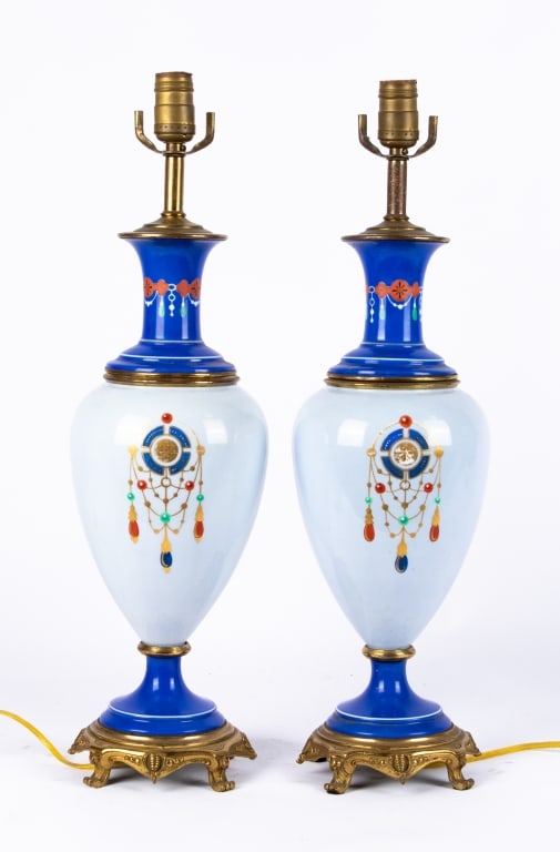 PAIR OF SEVRES STYLE FIGURAL PORCELAIN LAMPS - 5