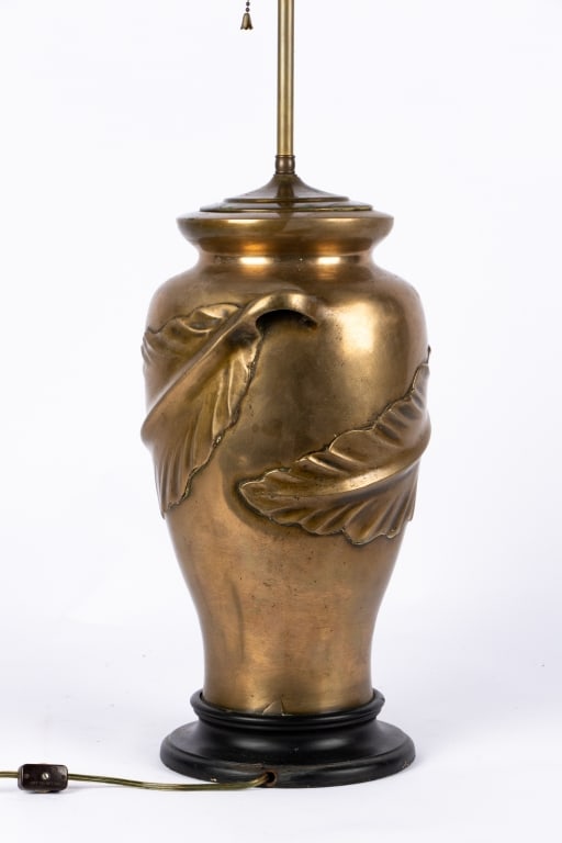 ART NOUVEAU STYLE BRASS TABLE LAMP - 4