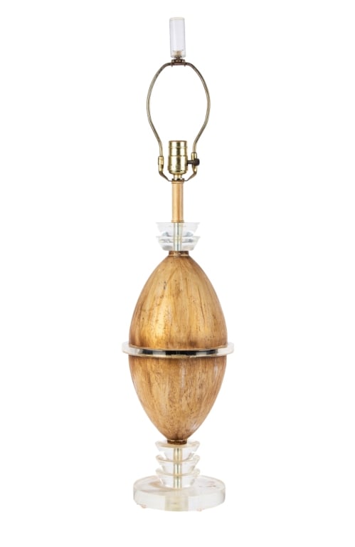 MODERN LUCITE & CERAMIC TABLE LAMP (1 of 8)