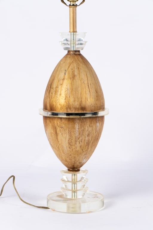 MODERN LUCITE & CERAMIC TABLE LAMP - 2
