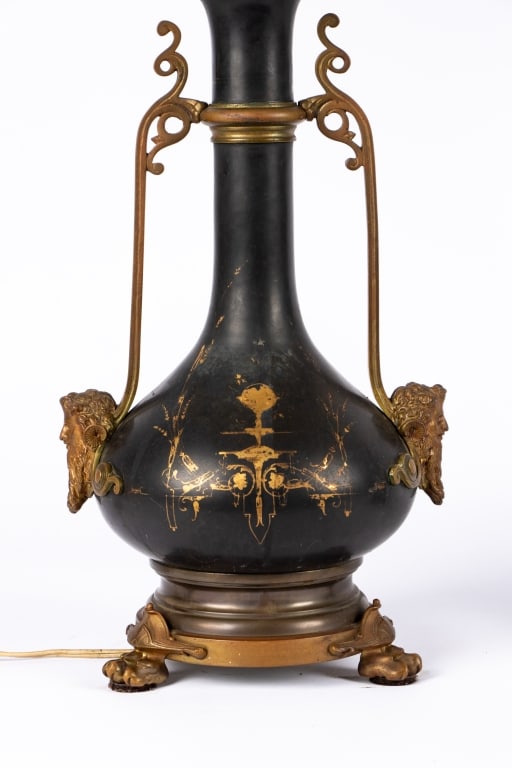 PAIR OF FIGURAL ELECTRIFIED OIL LAMPS - 4