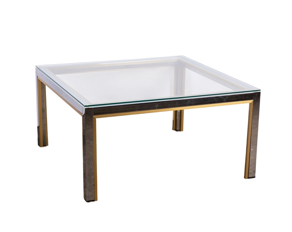 MODERN GLASS & CHROME COFFEE TABLE (1 of 4)