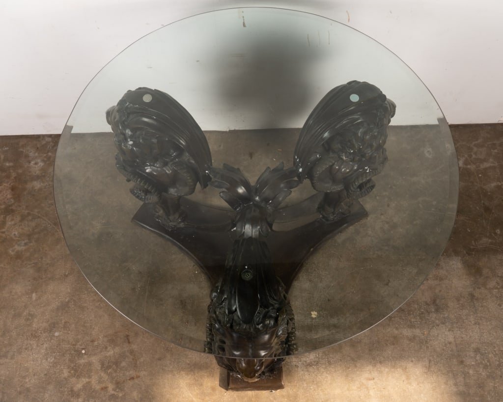 NEOCLASSICAL STYLE LION BRONZE CENTER TABLE - 5